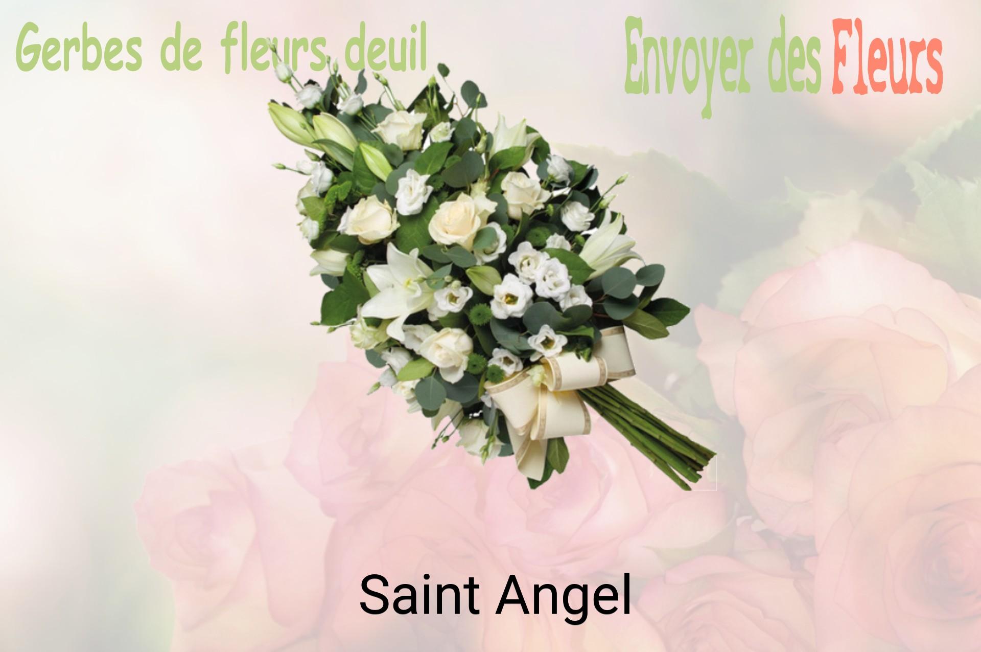 Gerbe de fleurs de deuil livrée à Saint-Angel